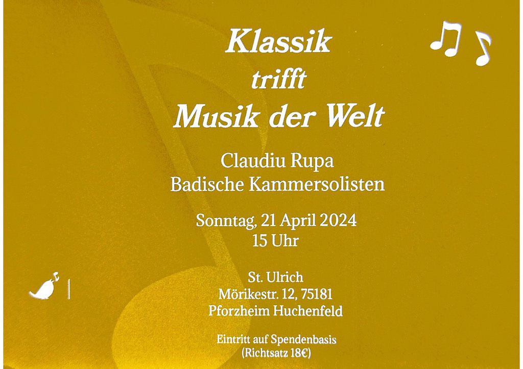 Klassik triff Musik der Welt in der St. Ulrich Kirche